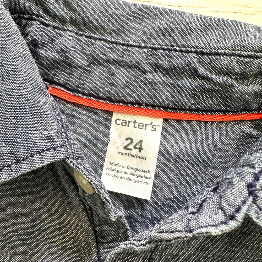Carter's Chambray Button Up Shirt Size 24 Months - Picture 4 of 4